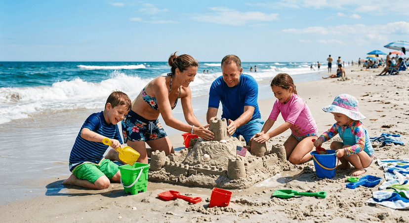 Original family photo at the beach