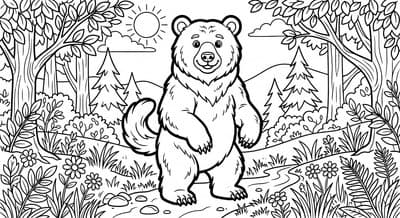 Free printable Bear coloring page