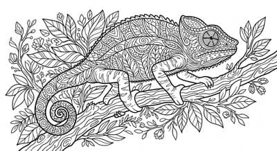 Free printable Chameleon coloring page