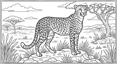 Free printable Cheetah coloring page