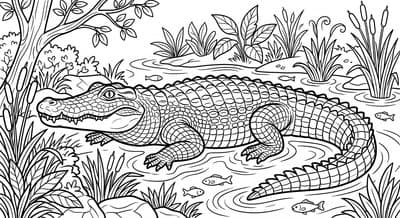 Free printable Crocodile coloring page