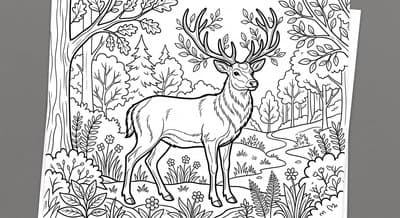 Free printable Deer coloring page
