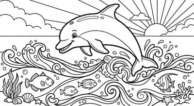 Free printable Dolphin coloring page