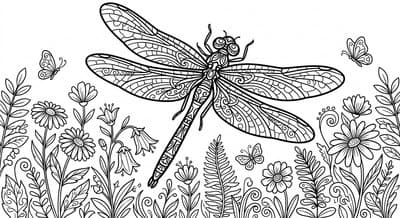 Free printable Dragonfly coloring page