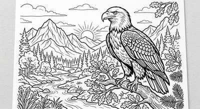Free printable Eagle coloring page