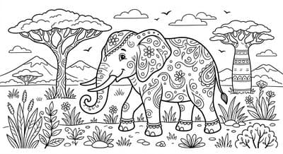 Animals coloring page preview