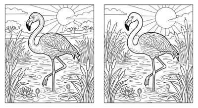 Free printable Flamingo coloring page