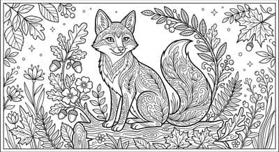 Free printable Fox coloring page