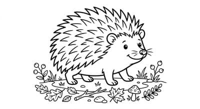 Free printable Hedgehog coloring page