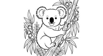 Free printable Koala coloring page