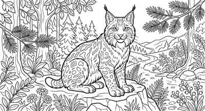Free printable Lynx coloring page