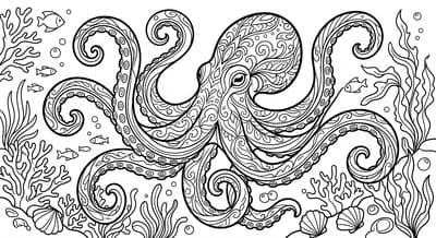 Free printable Octopus coloring page
