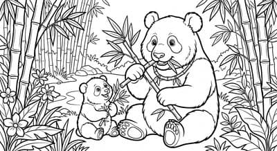 Free printable Panda coloring page