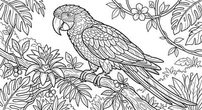 Free printable Parrot coloring page