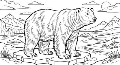 Free printable Polar Bear coloring page