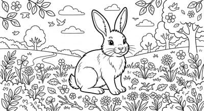 Free printable Rabbit coloring page