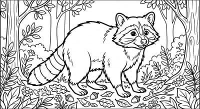 Free printable Raccoon coloring page