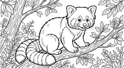Free printable Red Panda coloring page