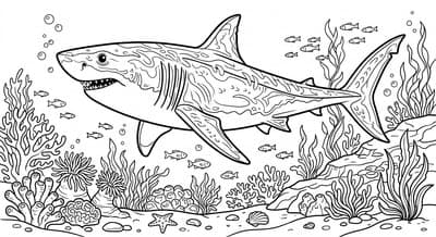 Free printable Shark coloring page