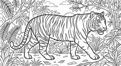 Free printable Tiger coloring page