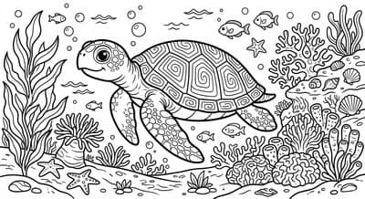 Free printable Turtle coloring page
