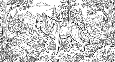 Free printable Wolf coloring page
