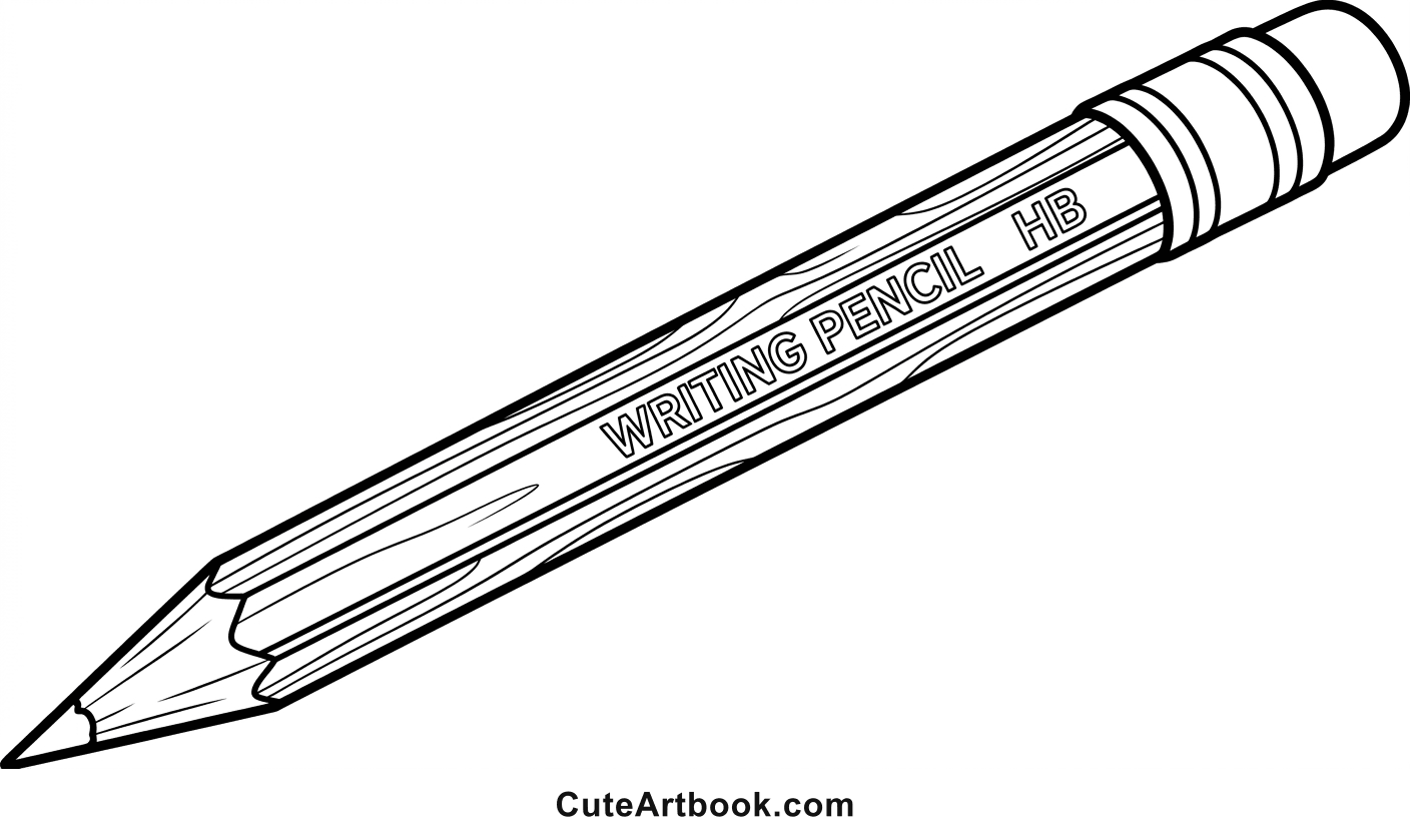 Free printable Pencil coloring page — black and white line art