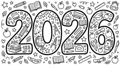 Free printable 2026 coloring page