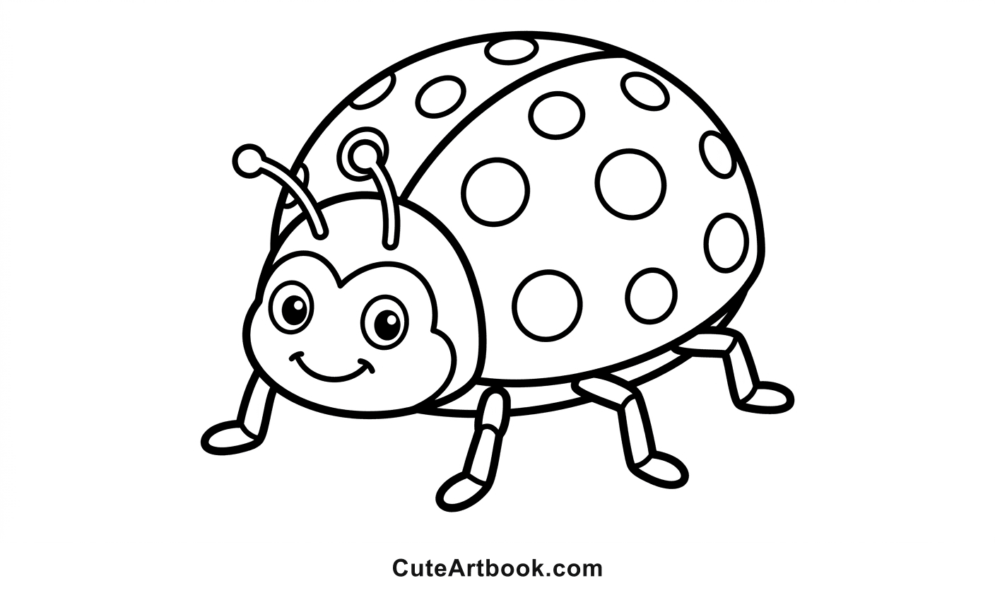 Free printable Ladybug coloring page — black and white line art