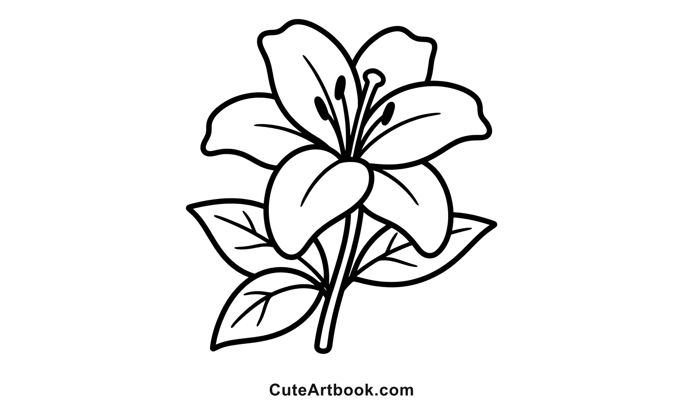 Free printable Lily coloring page — black and white line art