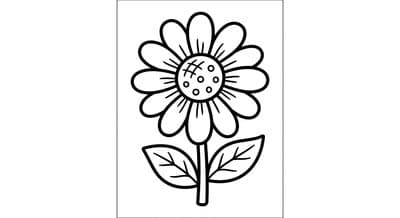 Flowers coloring page preview