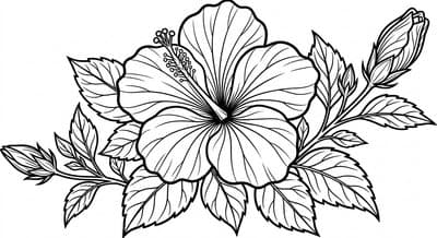 Free printable Hibiscus coloring page