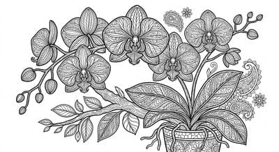 Free printable Orchid coloring page