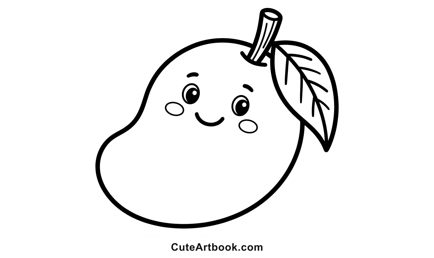 Free printable Mango coloring page — black and white line art