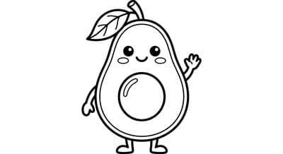 Free printable Avocado coloring page