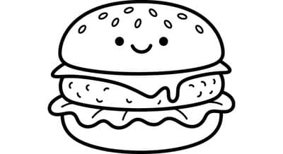 Free printable Burger coloring page