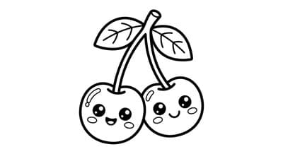 Free printable Cherry coloring page