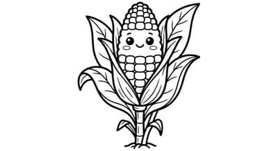 Free printable Corn coloring page