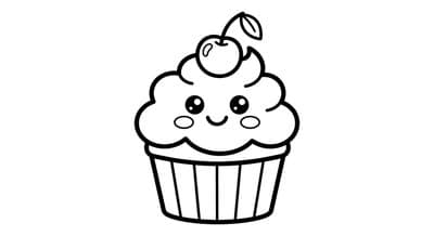 Free printable Cupcake coloring page