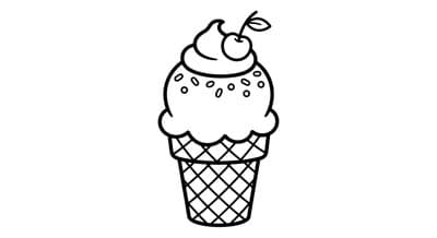 Free printable Ice Cream Cone coloring page