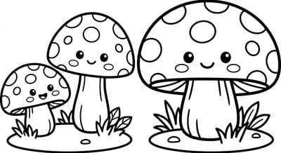 Free printable Mushroom coloring page