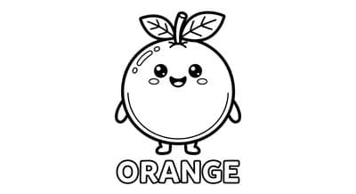 Free printable Orange coloring page