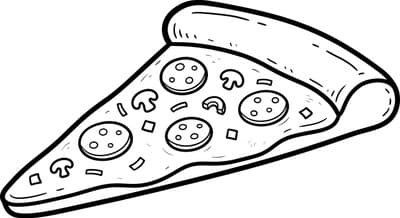 Free printable Pizza Slice coloring page
