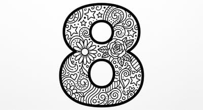 Free printable Eight coloring page
