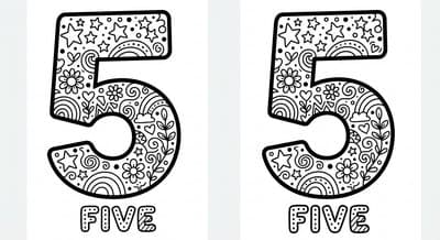 Free printable Five coloring page
