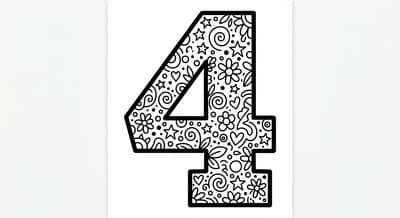 Free printable Four coloring page