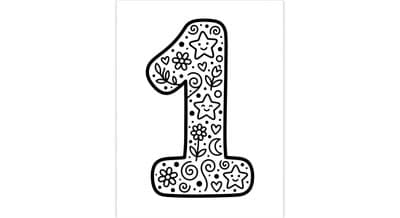 Numbers coloring page preview