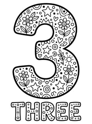 Numbers coloring page preview
