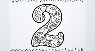 Numbers coloring page preview