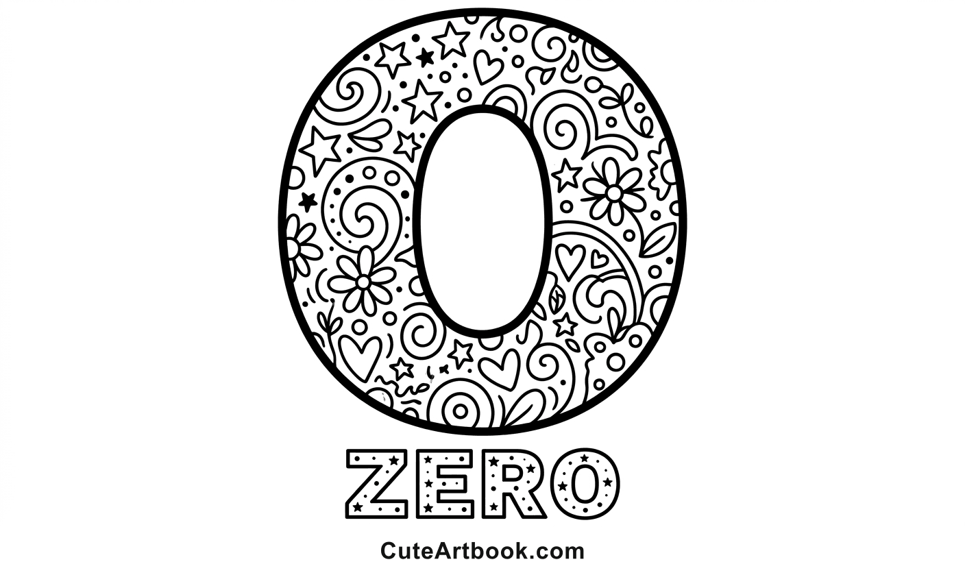 Free printable Zero coloring page — black and white line art